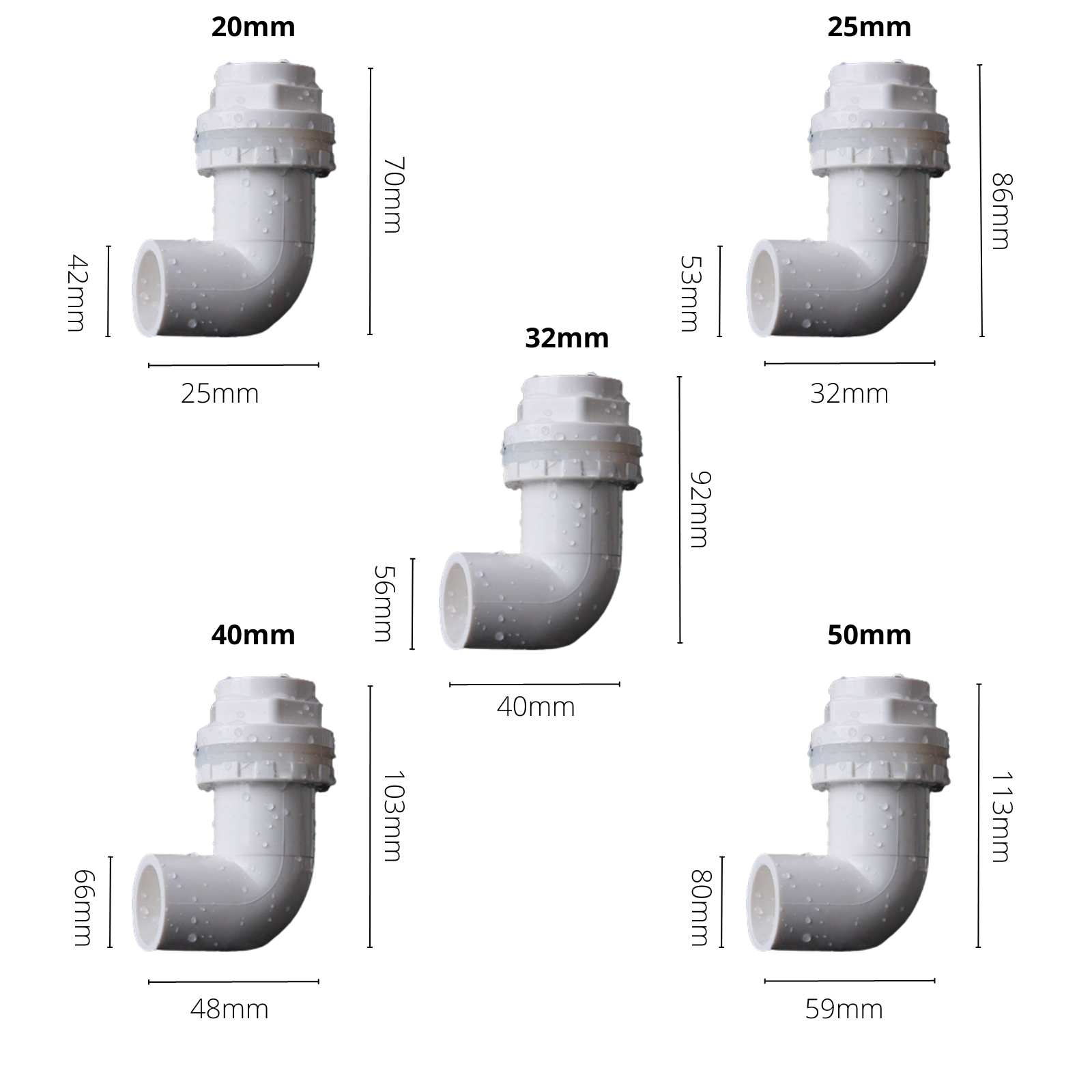ท่อระบายน้ําพีวีซี ท่อระบายน้ําพีวีซีเเบบงอ 20-50mm. ท่อระบายน้ําพีวีซีเชื่อมต่อภายในตู้ปลา อุปกรณ์ท่อระบายน้ํา PVC