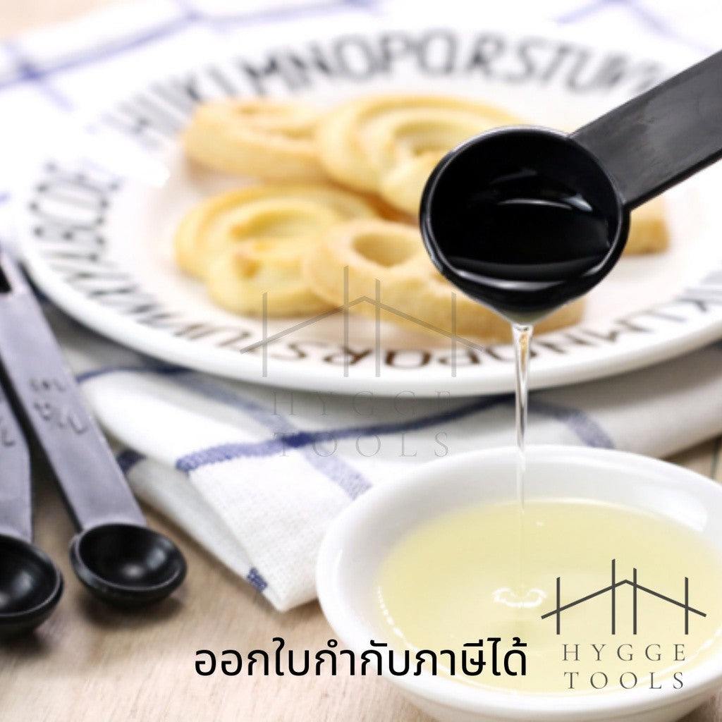 ชุดช้อนตวงเบเกอรี่ ชุดช้อนตวงเบเกอรี่ 5 ชิ้น สำหรับตวงอาหาร แบบพลาสติก สีดำ 10 ชิ้น