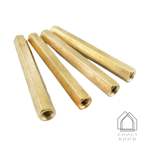 น็อตทองเหลือง(10ชิ้น/ชุด)สกรูหกเหลี่ยมทองเหลือง ตัวเมีย Hex M3 Female Screw PCB Standoff Spacers น็อตทองเหลือง แบบตัวเมีย 2 ด้าน