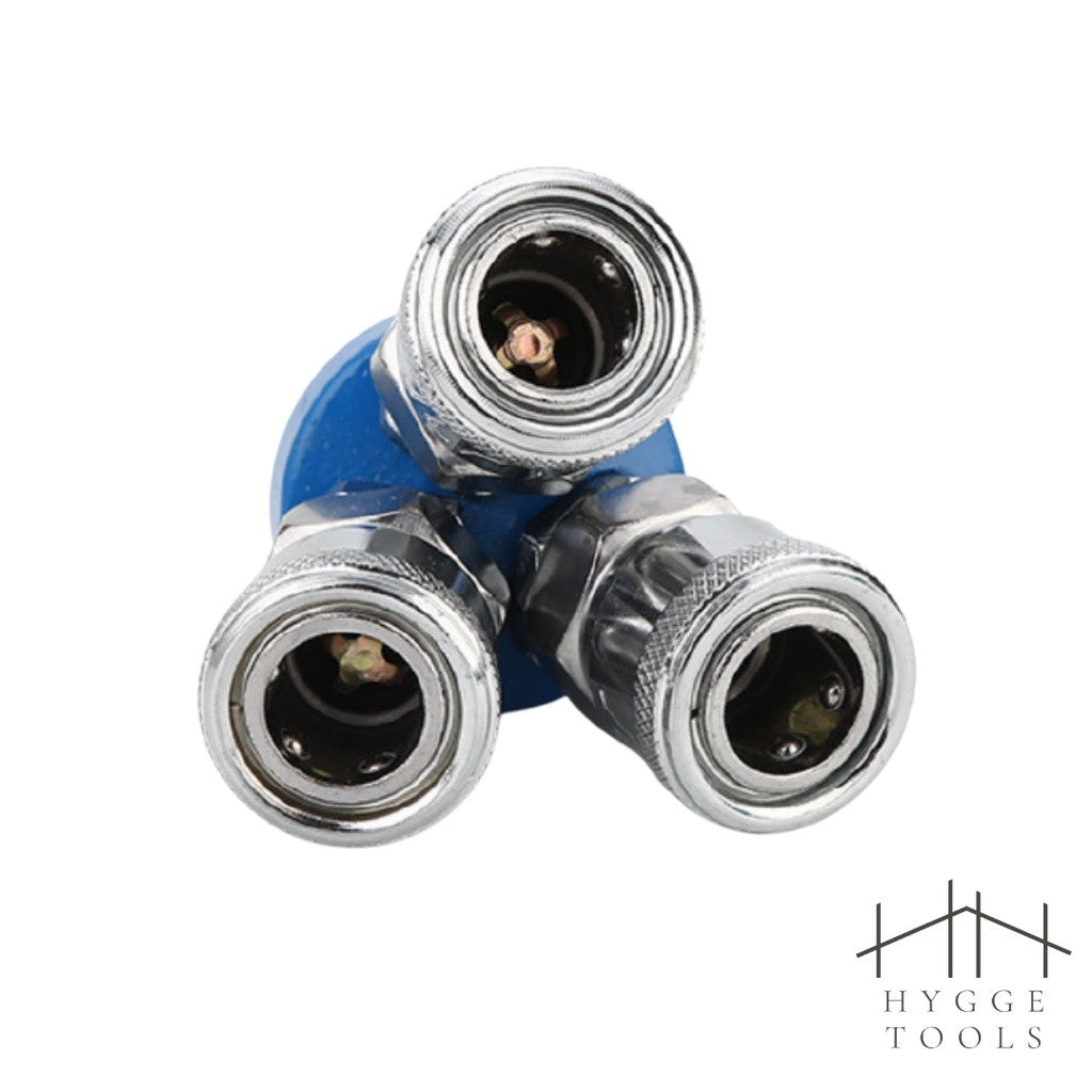 ข้อต่อลม ข้อต่อคอปเปอร์ ข้อต่อสวมเร็ว Quick Copper Multi Socket แบบฐานตรง แบบฐานกลม 2ทาง 3ทาง 2 3 4 5 หัว คอปเปอร์