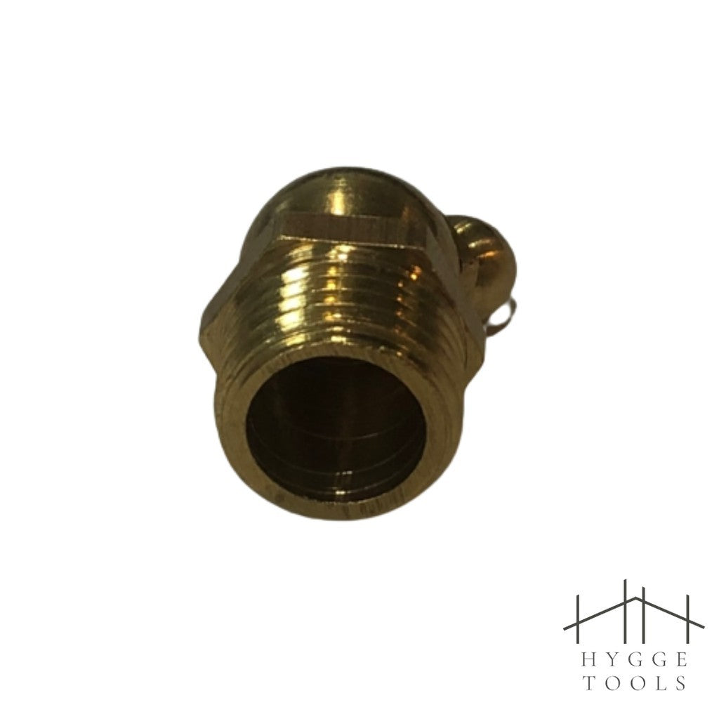 หัวอัดจารบีทองเหลือง 1/4" (2 หุน) แบบตรงและงอ 45° สำหรับงานหล่อลื่น Brass, Angle, Grease Nipple