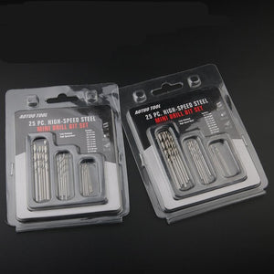 ชุดดอกสว่านขนาดเล็ก เกลียว HSS ชุด25 ชิ้น ขนาด0.5-3 mm