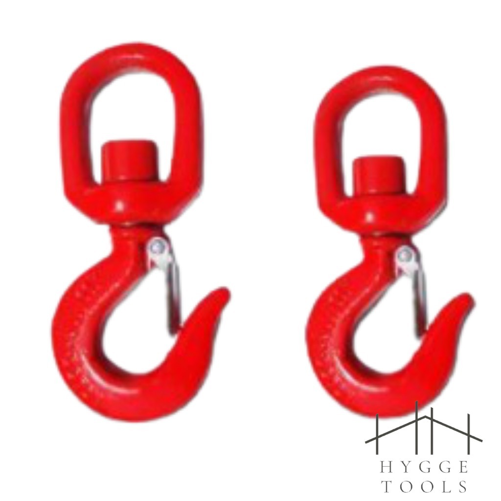 ตะขอยกของแบบห่วงหมุน ขนาด 2 ตัน หรือ 1 ตัน ตะขอยกของ Safety Hook รุ่น 322A สีแดง ตะขอเซฟตี้