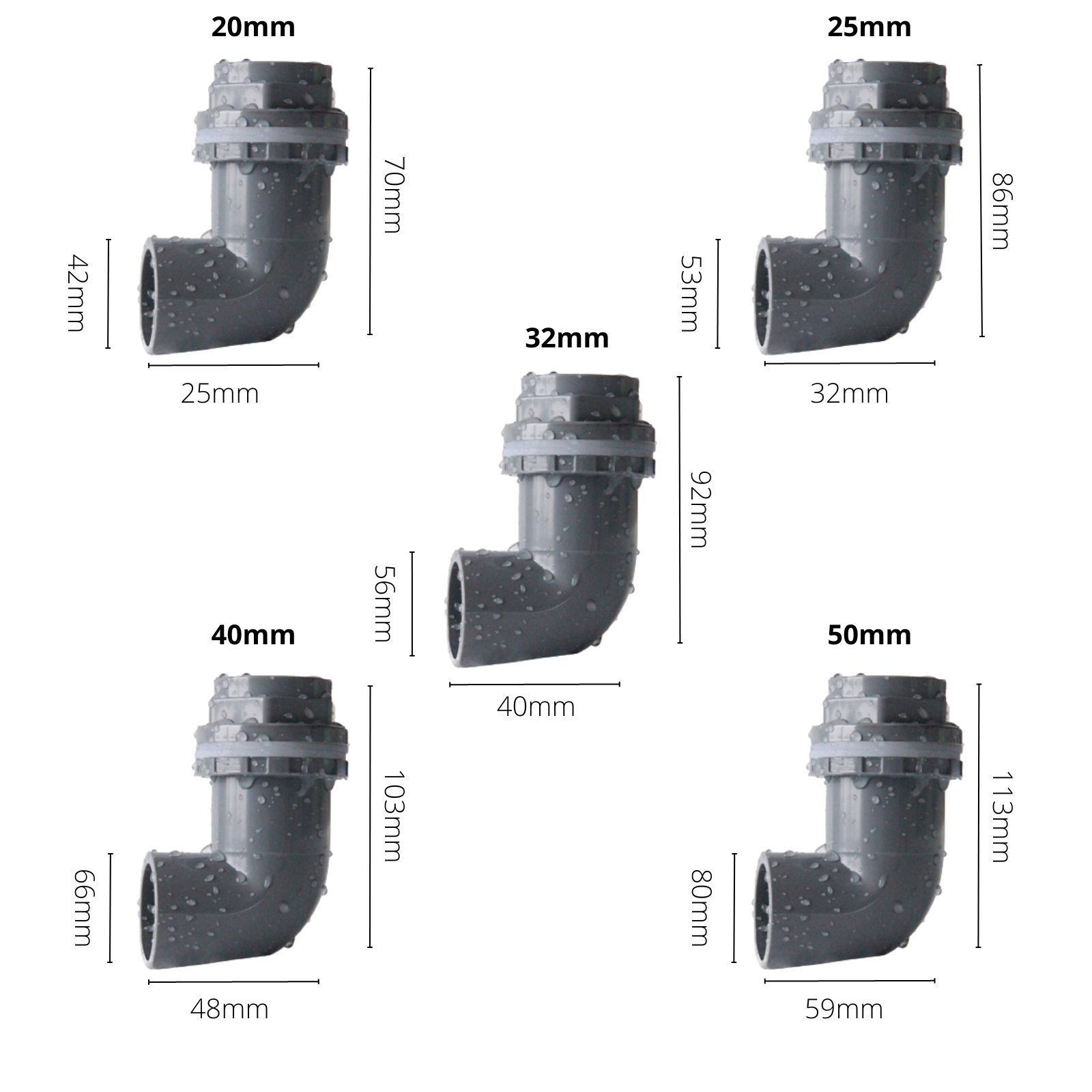 ท่อระบายน้ําพีวีซี ท่อระบายน้ําพีวีซีเเบบงอ 20-50mm. ท่อระบายน้ําพีวีซีเชื่อมต่อภายในตู้ปลา อุปกรณ์ท่อระบายน้ํา PVC