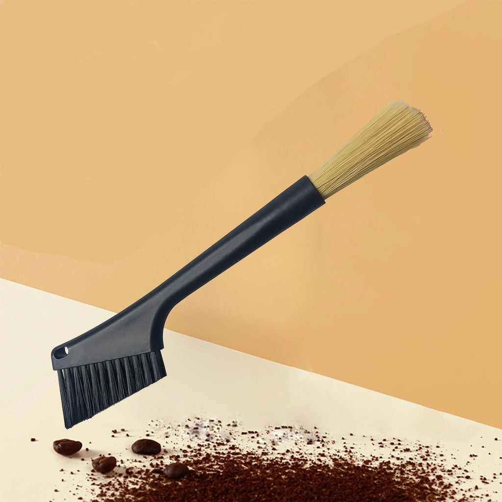 Coffee Machine Brush แปรงทำความสะอาดเครื่องบด แปรงสองด้าน แบบเปลี่ยนหัวได้ แปรงเครื่องชงกาแฟ อุปกรณ์เสริมกาแฟผมนุ่ม