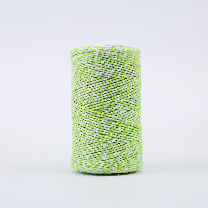 เชือกผ้าฝ้ายตีเกลียว เชือกเกลียวสองสี 100 เมตร/ม้วน เชือกอเนกประสงค์ แข็งแรง งาน ประดิษฐ์ต่างๆ Cotton Rope