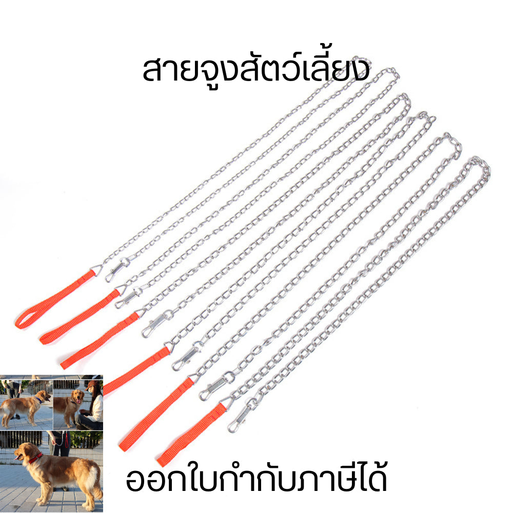 สายจูงสัตว์เลี้ยง โซ่ล่ามสุนัข โซ่สุนัข สายจูง หมา แมว สุนัข โลหะชุบโครเมียมอย่างดี แข็งแรง ทนแรงกระชากได้ดีเยี่ยม