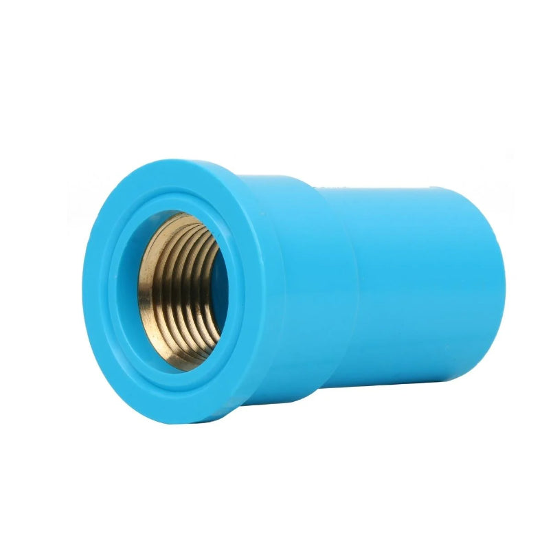 SCG ข้อต่อตรงเกลียวในทองเหลือง สีฟ้า PVC ขนาด 1/2 นิ้ว, 3/4 นิ้ว, 1 นิ้ว ตราช้าง ข้อต่อพีวีซี