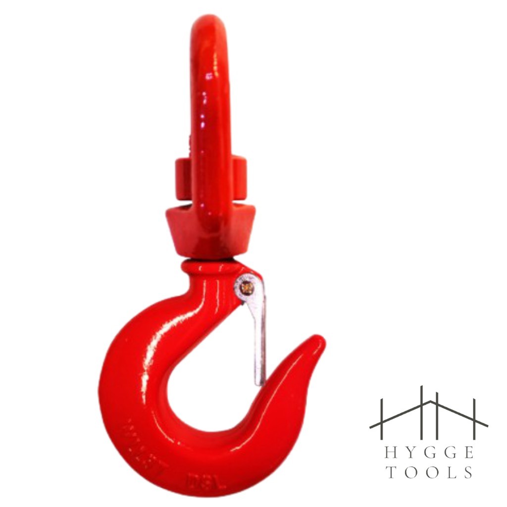 ตะขอยกของแบบห่วงหมุน ขนาด 2 ตัน หรือ 1 ตัน ตะขอยกของ Safety Hook รุ่น 322A สีแดง ตะขอเซฟตี้