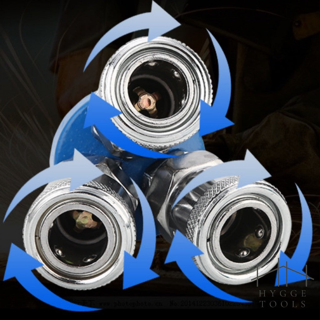 ข้อต่อลม ข้อต่อคอปเปอร์ ข้อต่อสวมเร็ว Quick Copper Multi Socket แบบฐานตรง แบบฐานกลม 2ทาง 3ทาง 2 3 4 5 หัว คอปเปอร์