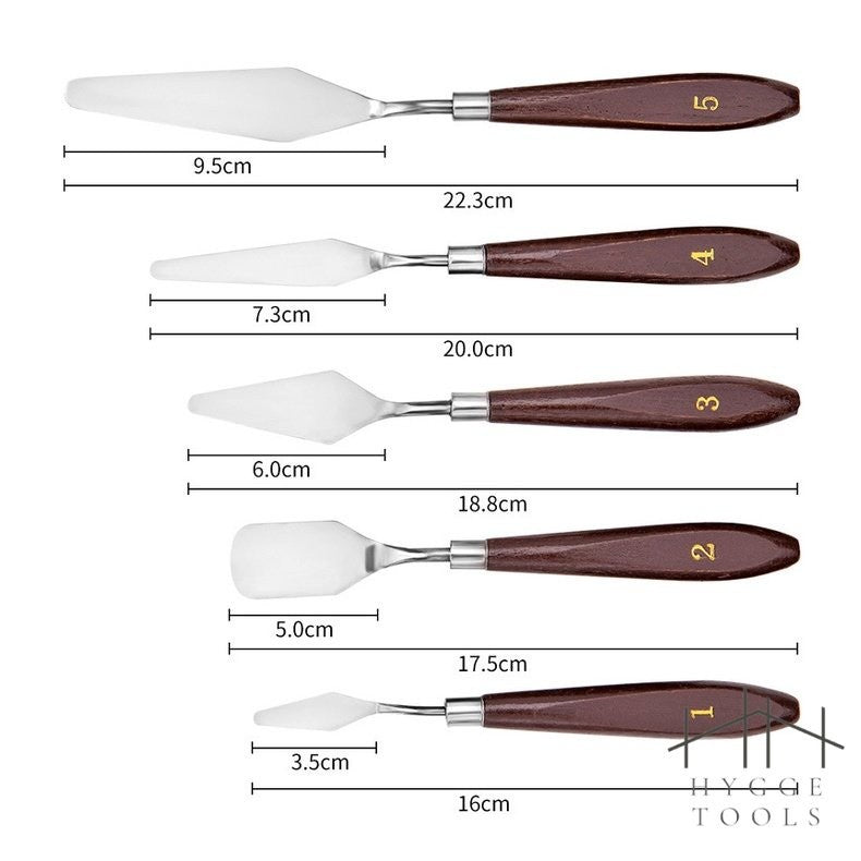 ชุดเกรียงปาดสี เกรียงผสมสีเพ้นท์สี เกรียงสีน้ำมัน เกรียงศิลปะ Art Painting Knifes เกียงปาดสีปลายแหลม ชุด 5 ชิ้น