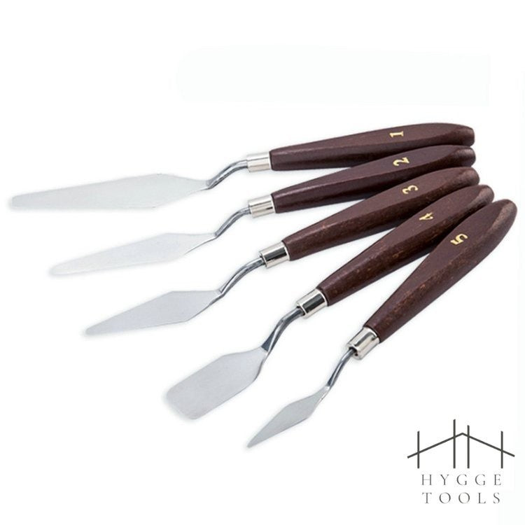 ชุดเกรียงปาดสี เกรียงผสมสีเพ้นท์สี เกรียงสีน้ำมัน เกรียงศิลปะ Art Painting Knifes เกียงปาดสีปลายแหลม ชุด 5 ชิ้น