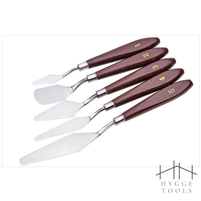 ชุดเกรียงปาดสี เกรียงผสมสีเพ้นท์สี เกรียงสีน้ำมัน เกรียงศิลปะ Art Painting Knifes เกียงปาดสีปลายแหลม ชุด 5 ชิ้น
