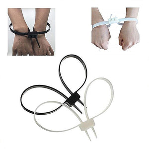 กุญแจมือสาย Cable Ties (เคเบิ้ลไทร์รัดข้อมือ) กุญแจมือตํารวจ พลาสติกยืดหยุ่น สายไนลอน PA66