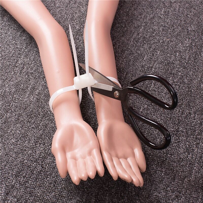 กุญแจมือสาย Cable Ties (เคเบิ้ลไทร์รัดข้อมือ) กุญแจมือตํารวจ พลาสติกยืดหยุ่น สายไนลอน PA66