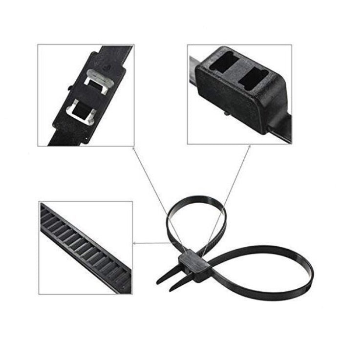 กุญแจมือสาย Cable Ties (เคเบิ้ลไทร์รัดข้อมือ) กุญแจมือตํารวจ พลาสติกยืดหยุ่น สายไนลอน PA66