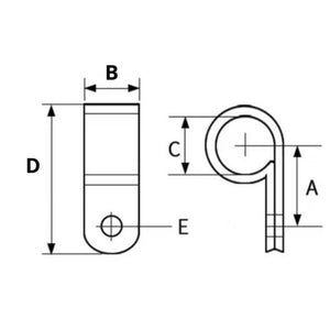 เคเบิ้ลแคลมป์ Cable Clamp 10,50/ชิ้น พลาสติกไนลอน ตัวR,ตัวU จัดเก็บสายไฟ ตัวล็อคสายไฟ กิ๊ปยึดสายไฟ