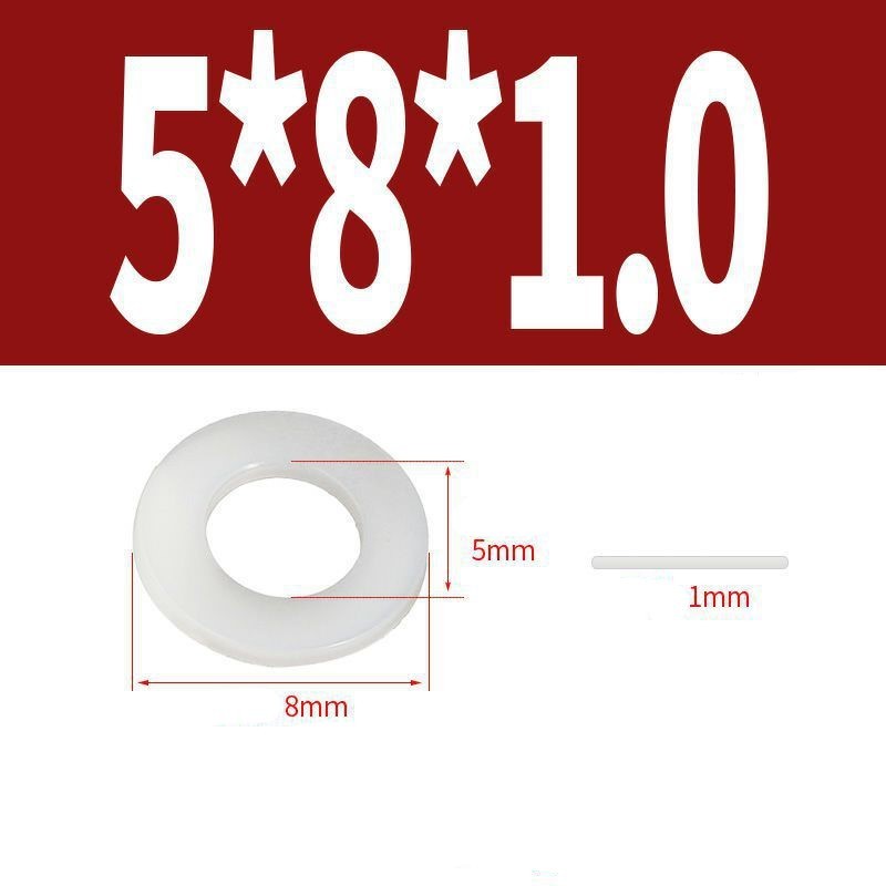 แหวนอีแปะไนลอน M3-M12 (10 ชิ้น) แหวนรองน็อตพลาสติกแข็ง ทนทาน ไม่ใช่ยาง ป้องกันการกัดกร่อน รองรับแรงกด สำหรับงานช่าง