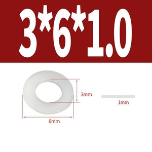แหวนอีแปะไนลอน M3-M12 (10 ชิ้น) แหวนรองน็อตพลาสติกแข็ง ทนทาน ไม่ใช่ยาง ป้องกันการกัดกร่อน รองรับแรงกด สำหรับงานช่าง
