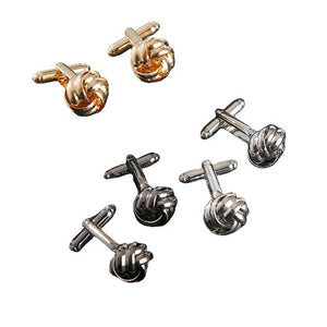 กระดุมข้อมือ กระดุมข้อมือคัฟลิงค์ (Cufflinks) แบบปมเชือก เนื้อโลหะ พร้อมส่ง กระดุมข้อมือโลหะเคลือบผิว