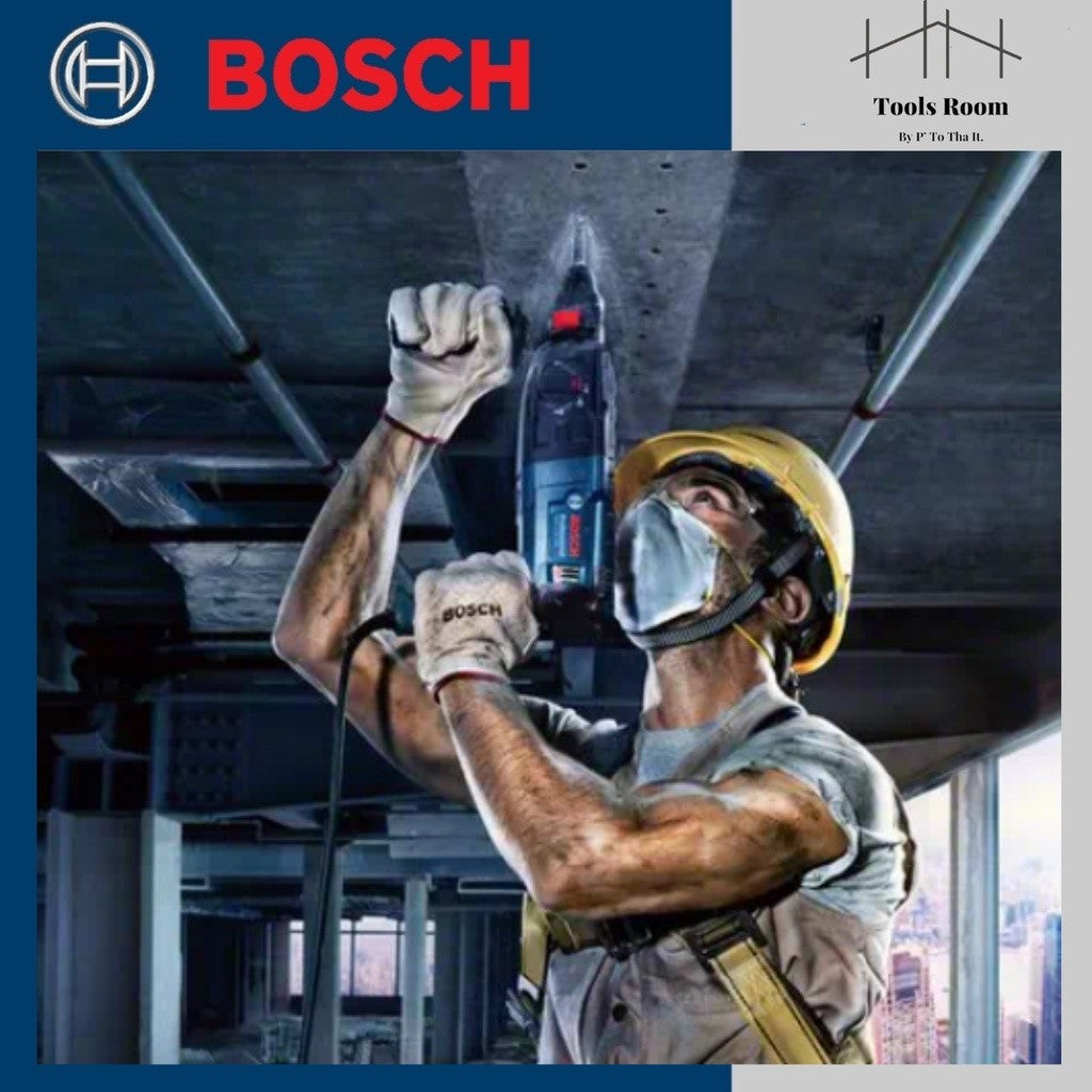 BOSCH GBH2-26DE สว่านโรตารี่ระบบ SDS PLUS ของที่ได้ในชุด กระเป๋าใส่เครื่องมือ ตัวตั้งระยะลึก 210 มม. ด้ามจับเสริม