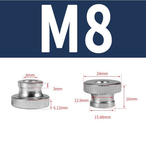 หัวน็อต ตัวเมีย M4-M8 ลูกบิด มือหมุน มีคอ สแตนเลส 304 ลูกบิดมือจับมีคอสแตนเลส