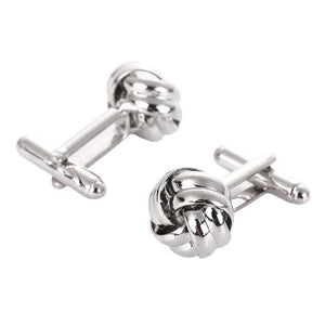 กระดุมข้อมือ กระดุมข้อมือคัฟลิงค์ (Cufflinks) แบบปมเชือก เนื้อโลหะ พร้อมส่ง กระดุมข้อมือโลหะเคลือบผิว