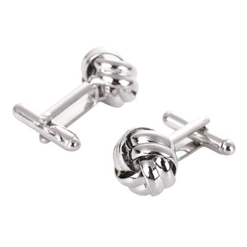 กระดุมข้อมือ กระดุมข้อมือคัฟลิงค์ (Cufflinks) แบบปมเชือก เนื้อโลหะ พร้อมส่ง กระดุมข้อมือโลหะเคลือบผิว