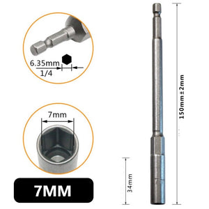 หัวบล็อกแม่เหล็ก (ต่อ 1 ชิ้น) บล็อกขันสกรูปลายสว่าน แบบสวมเร็ว 150mm ใช้งานสะดวก สำหรับงานยิงน็อตและสกรู