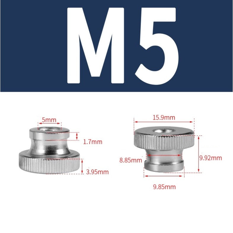 หัวน็อต ตัวเมีย M4-M8 ลูกบิด มือหมุน มีคอ สแตนเลส 304 ลูกบิดมือจับมีคอสแตนเลส