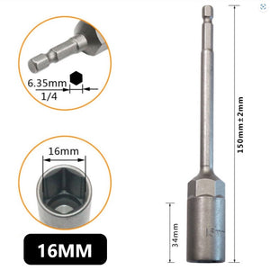หัวบล็อกแม่เหล็ก (ต่อ 1 ชิ้น) บล็อกขันสกรูปลายสว่าน แบบสวมเร็ว 150mm ใช้งานสะดวก สำหรับงานยิงน็อตและสกรู