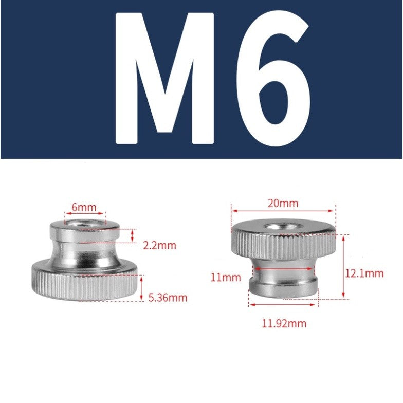 หัวน็อต ตัวเมีย M4-M8 ลูกบิด มือหมุน มีคอ สแตนเลส 304 ลูกบิดมือจับมีคอสแตนเลส