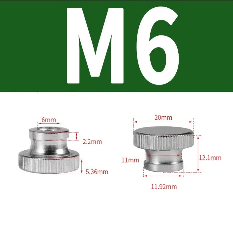 หัวน็อต ตัวเมีย M4-M8 ลูกบิด มือหมุน มีคอ สแตนเลส 304 ลูกบิดมือจับมีคอสแตนเลส