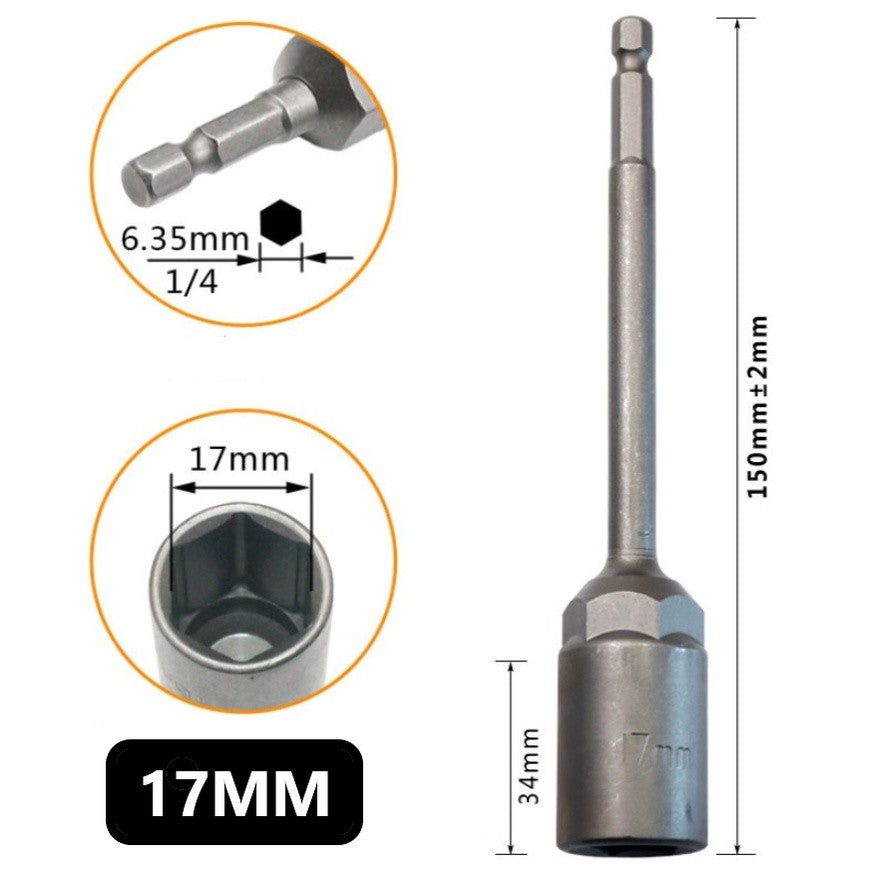 หัวบล็อกแม่เหล็ก (ต่อ 1 ชิ้น) บล็อกขันสกรูปลายสว่าน แบบสวมเร็ว 150mm ใช้งานสะดวก สำหรับงานยิงน็อตและสกรู