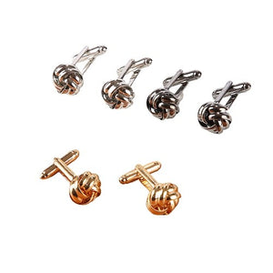 กระดุมข้อมือ กระดุมข้อมือคัฟลิงค์ (Cufflinks) แบบปมเชือก เนื้อโลหะ พร้อมส่ง กระดุมข้อมือโลหะเคลือบผิว