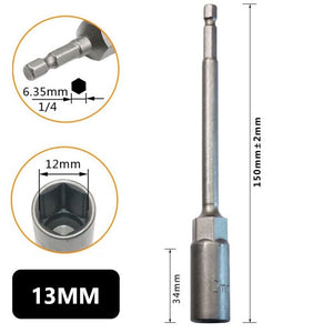หัวบล็อกแม่เหล็ก (ต่อ 1 ชิ้น) บล็อกขันสกรูปลายสว่าน แบบสวมเร็ว 150mm ใช้งานสะดวก สำหรับงานยิงน็อตและสกรู