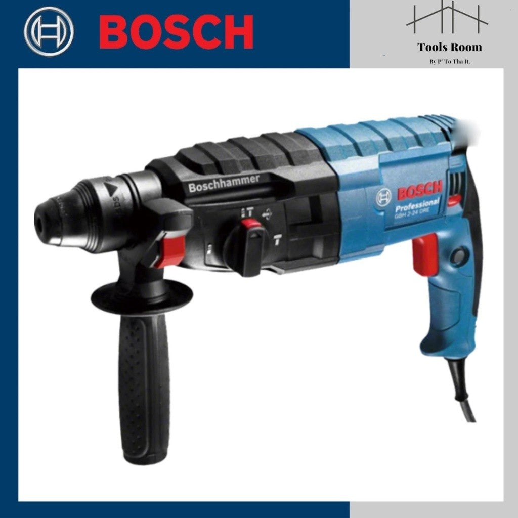 BOSCH GBH2-24DRE สว่านโรตารี่ระบบ SDS PLUS 790 วัตต์ สิ่งที่มีให้ในชุดนี้ กระเป๋าใส่เครื่องมือ สำหรับงานเจาะคอนกรีต