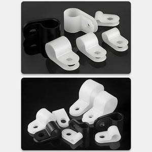 เคเบิ้ลแคลมป์ Cable Clamp 10,50/ชิ้น พลาสติกไนลอน ตัวR,ตัวU จัดเก็บสายไฟ ตัวล็อคสายไฟ กิ๊ปยึดสายไฟ
