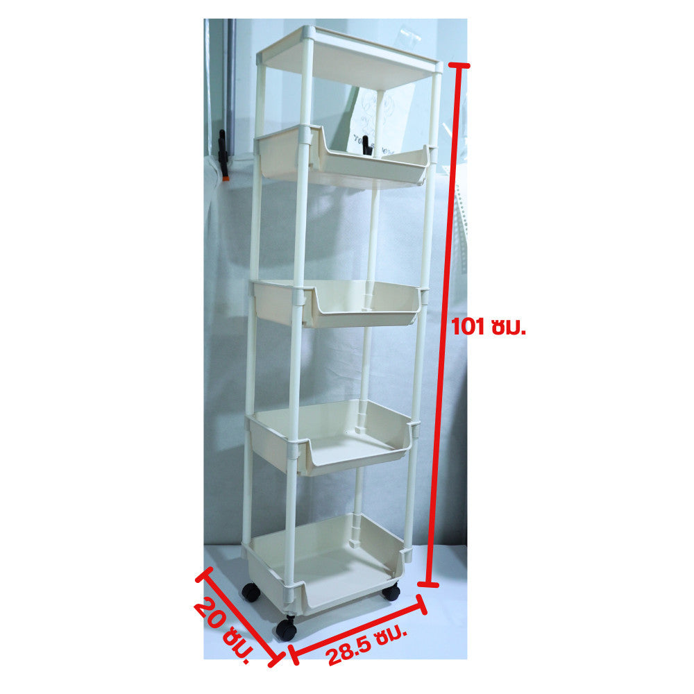 ชั้นวางจัดเก็บสิ่งของ ชั้นวางเข็นได้ ชั้นวางรถเข็นหมุนได้ ทนทานสำหรับห้องน้ำ ห้องครัว โรงรถ ห้องนอน อื่นๆ