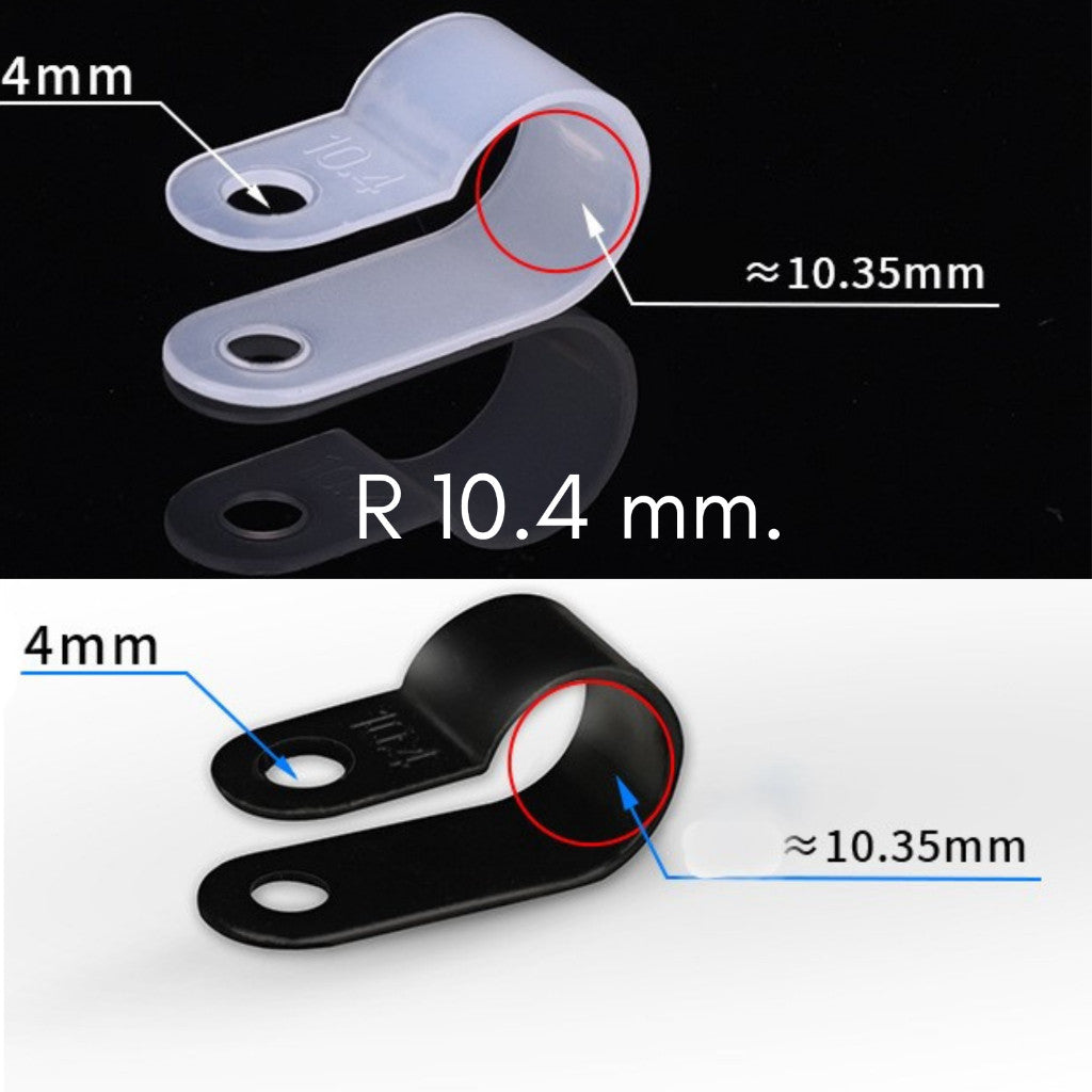 เคเบิ้ลแคลมป์ Cable Clamp 10,50/ชิ้น พลาสติกไนลอน ตัวR,ตัวU จัดเก็บสายไฟ ตัวล็อคสายไฟ กิ๊ปยึดสายไฟ