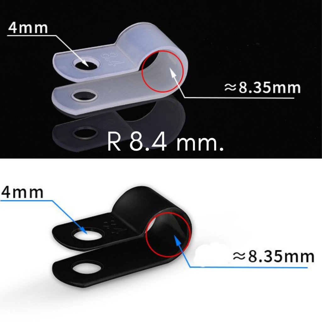เคเบิ้ลแคลมป์ Cable Clamp 10,50/ชิ้น พลาสติกไนลอน ตัวR,ตัวU จัดเก็บสายไฟ ตัวล็อคสายไฟ กิ๊ปยึดสายไฟ