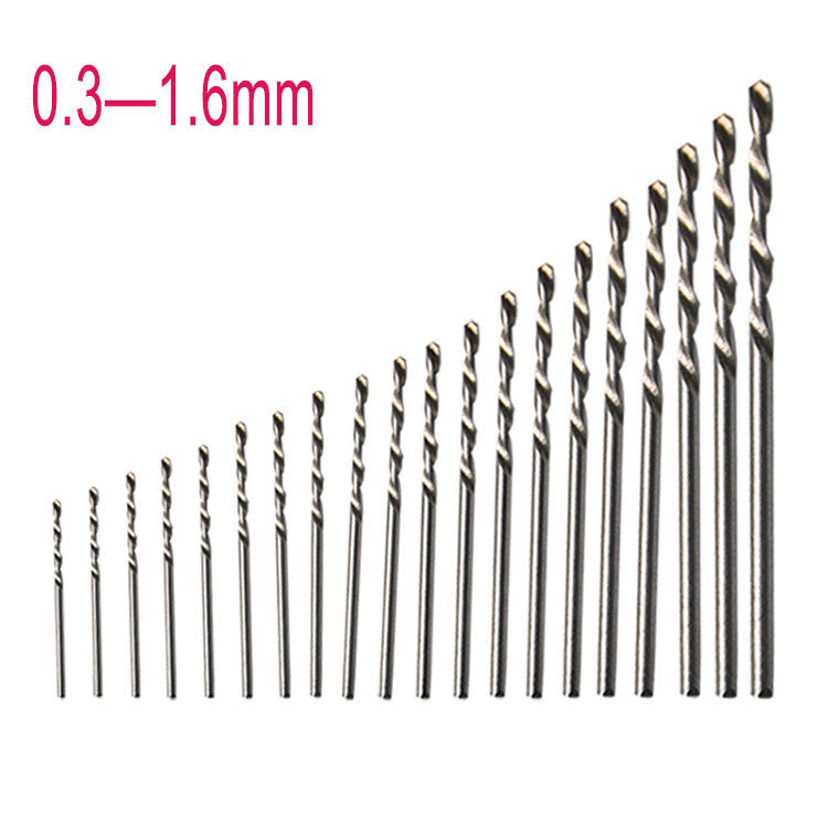 ชุดดอกสว่านขนาดเล็ก ชุดดอกสว่านจิ๋ว HSS ขนาด 0.3-1.6mm 20 ชิ้น สำหรับงานละเอียด งานเจาะขนาดเล็ก ดอกสว่านขนาดเล็ก