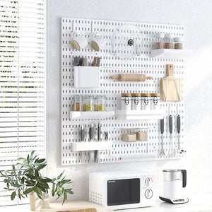 แผ่นวางของติดผนัง กระดานแขวนของ Pegboard แผ่นใหญ่ วางของมากขึ้น ใช้วางของใช้ ตกแต่งผนังได้
