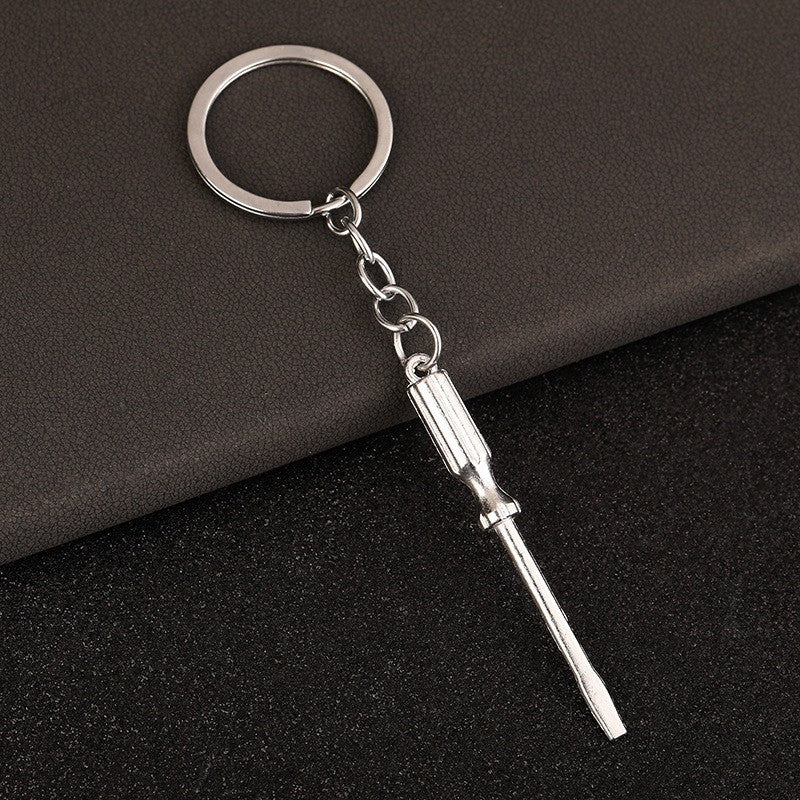 พวงกุญแจผู้ชายแบบพกพา Mini Utility กระเป๋ากระเป๋ารถกุญแจแหวน Clasp ไม้บรรทัดค้อนประแจกรรไกรขวานเลื่อย Vernier