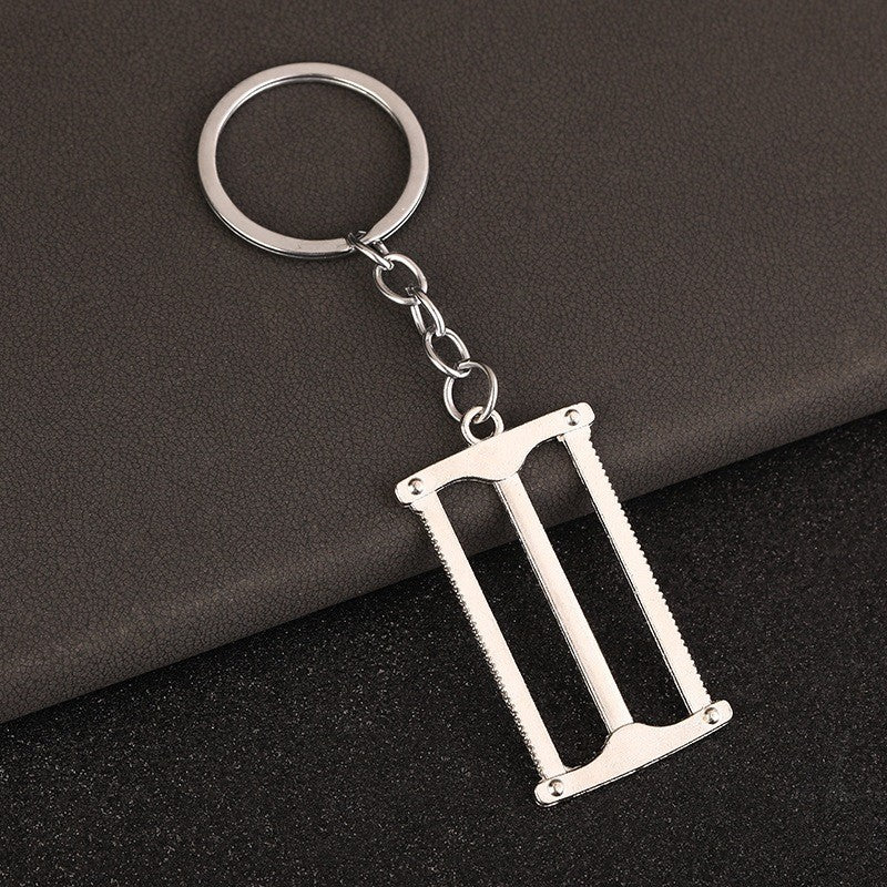 พวงกุญแจผู้ชายแบบพกพา Mini Utility กระเป๋ากระเป๋ารถกุญแจแหวน Clasp ไม้บรรทัดค้อนประแจกรรไกรขวานเลื่อย Vernier