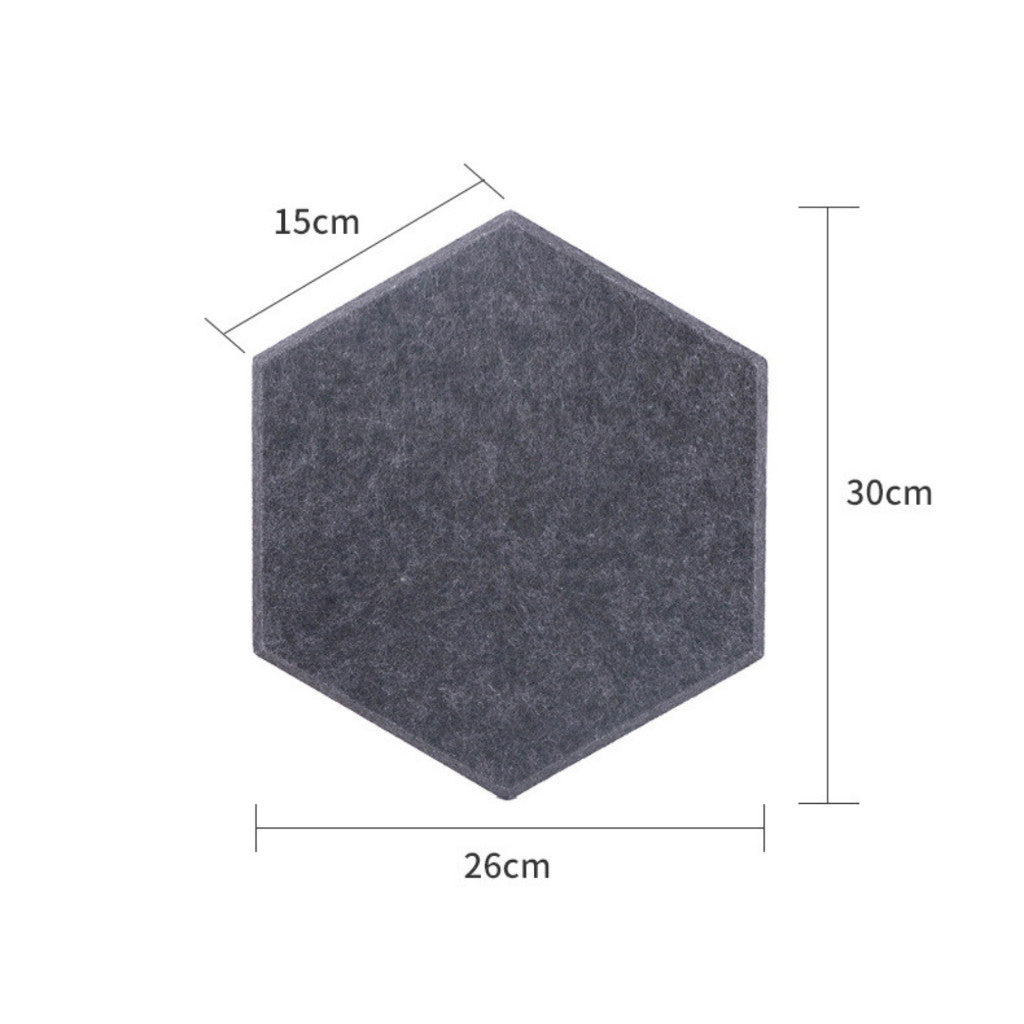 แผ่นกันเสียง แผ่นซับเสียง (ราคาต่อ1ชิ้น) ดูดซับเสียง มีกาวในตัว Acoustic Foam ทรงหกเหลี่ยม 30*26cm สําหรับติดผนัง