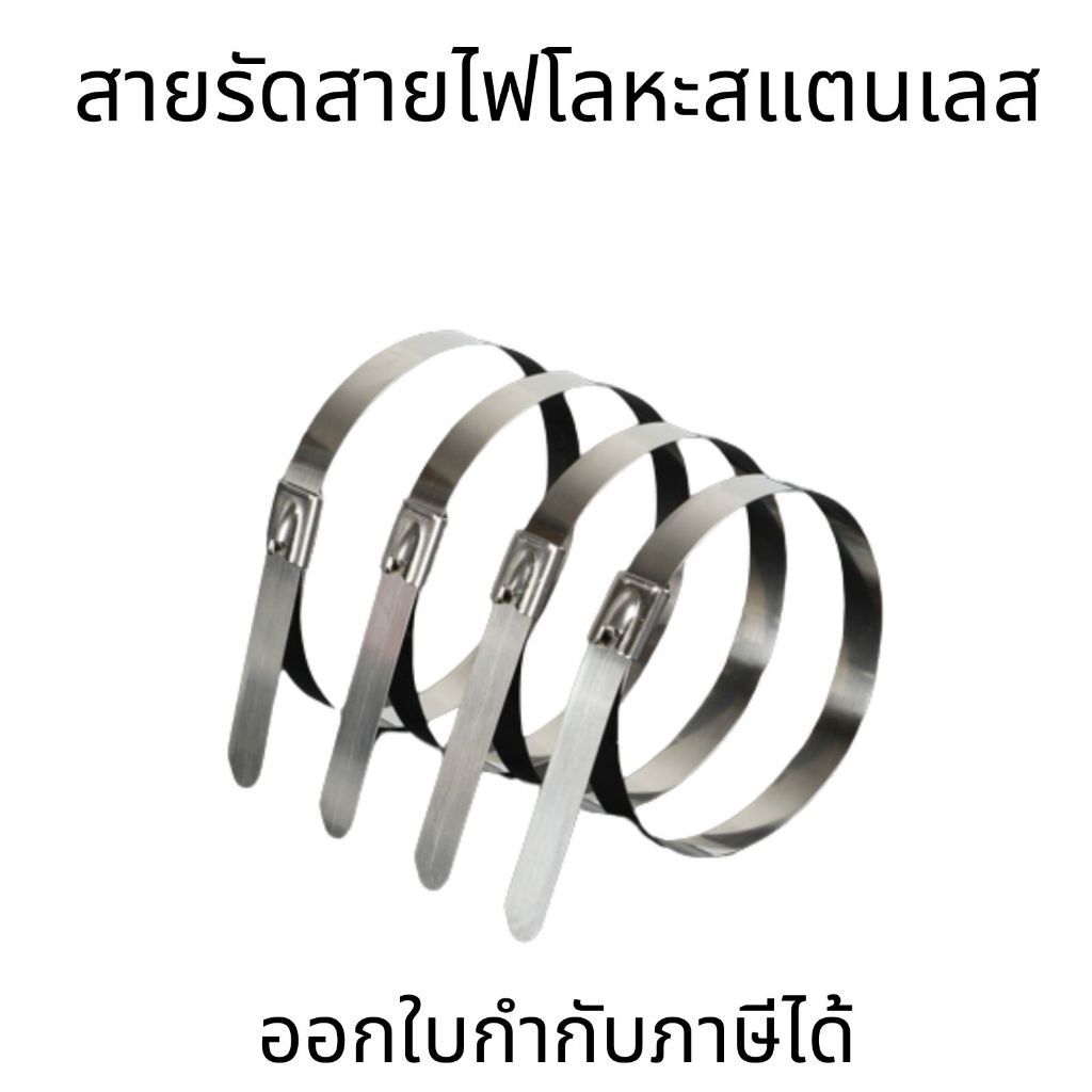 โลหะสแตนเลสสตีล เคลือบรัดสายไฟ ล็อคซิปเหล็ก (ต่อชิ้น)