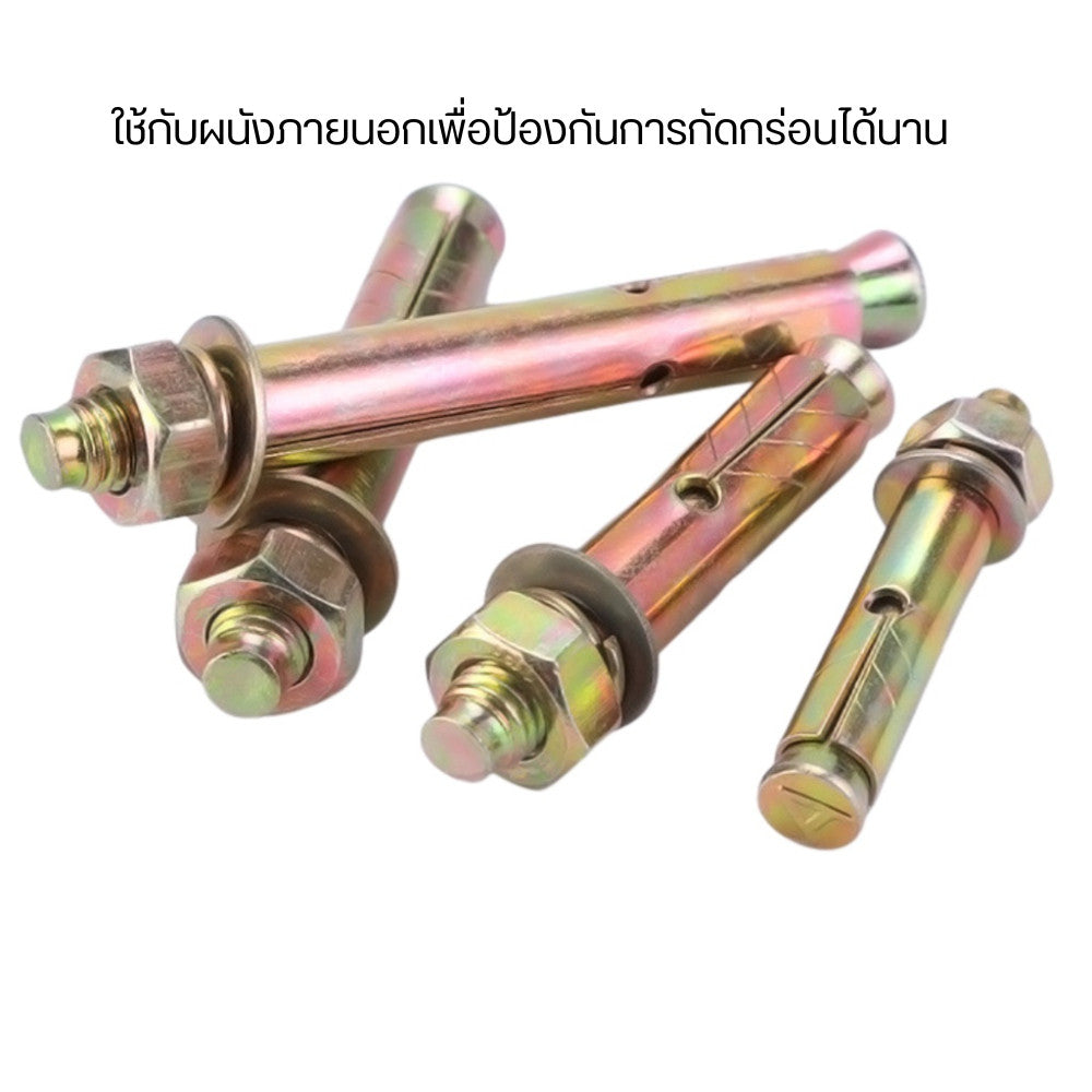 พุกเหล็กชุปซิงค์ชุบรุ้งกันสนิม ช่วยให้การยึดแข็งแรงเพิ่มขึ้น ใช้สำหรับยึดกับผนังปูนในการยึดจับสิ่งของฯ (2ตัว)