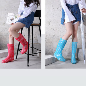 รองเท้าบูทกันน้ำ รองเท้าบูทกันฝนทรงสูงสำหรับผู้หญิง รองเท้ากันน้ำกันลื่น รองเท้าทำงานวันฝนตก