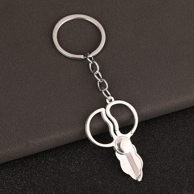 พวงกุญแจผู้ชายแบบพกพา Mini Utility กระเป๋ากระเป๋ารถกุญแจแหวน Clasp ไม้บรรทัดค้อนประแจกรรไกรขวานเลื่อย Vernier